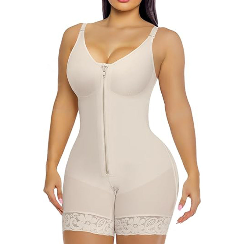 SCULPVIA Fajas Colombianas Moldeadoras Postpartum Shapewear for Women Tummy Control Butt Lifter Body Shaper with Zipper Crotch