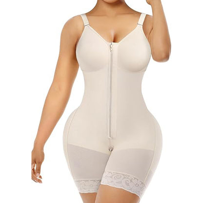 SCULPVIA Fajas Colombianas Moldeadoras Postpartum Shapewear for Women Tummy Control Butt Lifter Body Shaper with Zipper Crotch